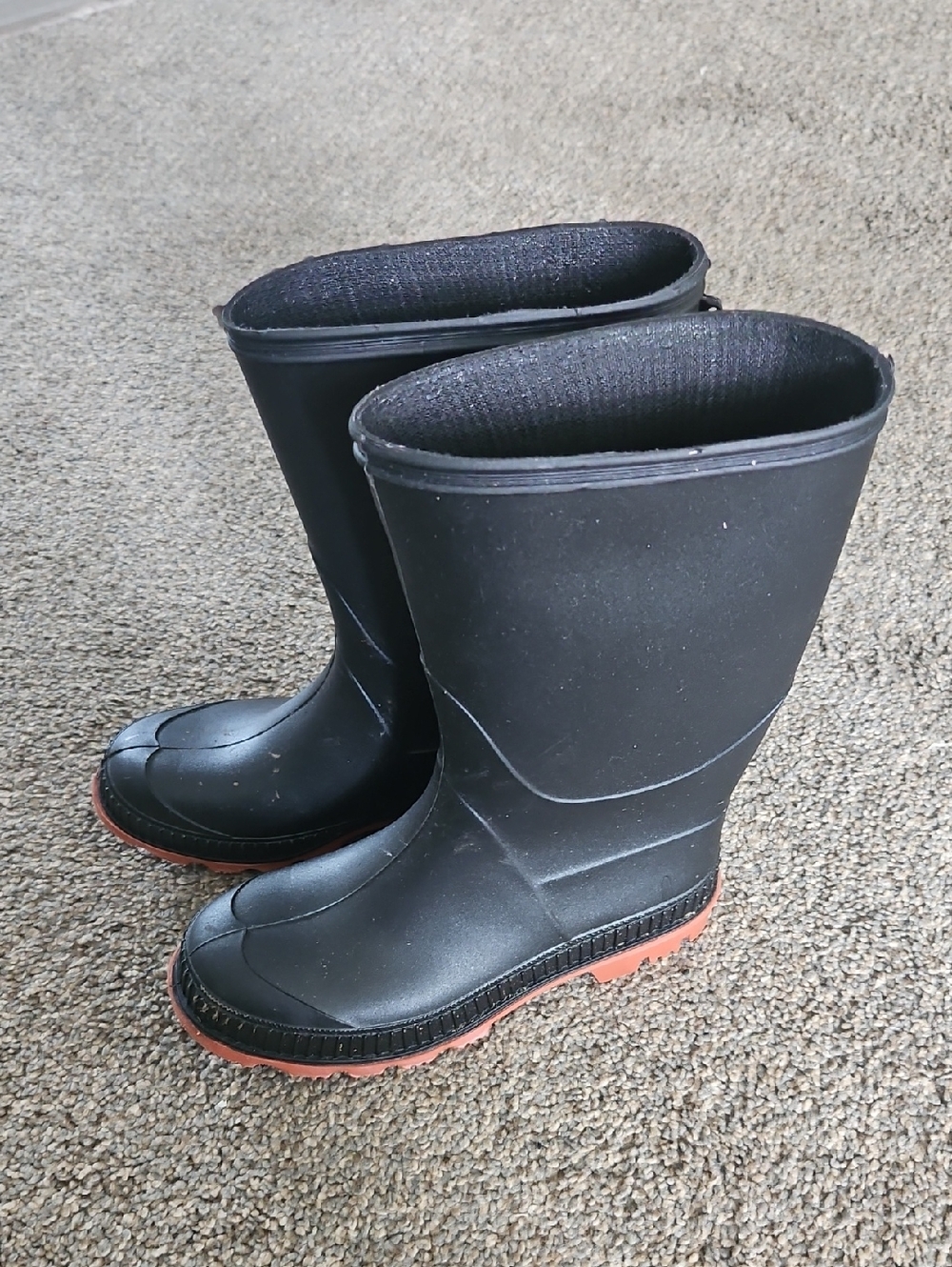 Classic Black Rain Boots with Red Soles